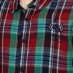 Allen Solly Junior Boys Tartan Checked Slim Fit Roll - Up Sleeves Modal Casual Shirt image 4