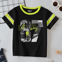 BAESD Boys Pack Of 2 Typography Printed Round Neck Short Sleeves Cotton T-shirts image 2