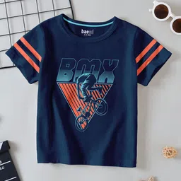 BAESD Boys Pack Of 2 Typography Printed Round Neck Short Sleeves Cotton T-shirts image 3