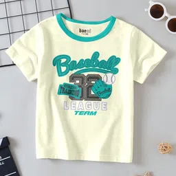 BAESD Boys Pack Of 3 Typography Printed Round Neck Short Sleeves Cotton T-shirts image 4