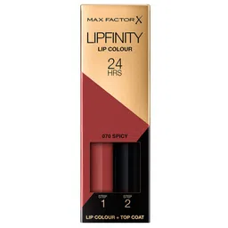 Max Factor Lipfinity Long-Lasting Lip Colour 2.3ml with Top Coat 1.9g - Spicy 070 image 2