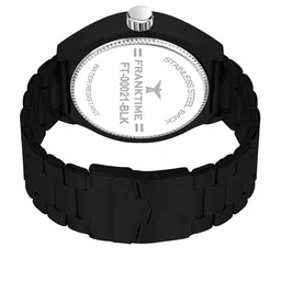 Franktime Men Brass Dial & Stainless Steel Bracelet Style Straps Analogue Watch FT-0021 BLK image 5