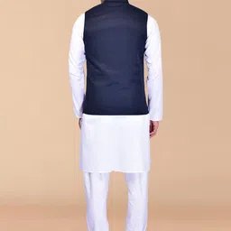 PRINTINDIA Mandarin Collar Pure Cotton Straight Kurta With Trouser & Nehru jacket image 4