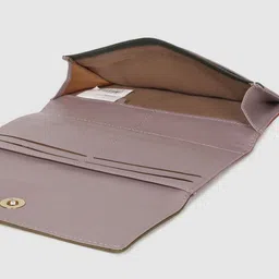 Baggit Women Olive Green & Mauve LWXE MAYZE Colourblocked Three Fold Wallet image 4