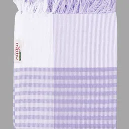 Ramraj Lavender & Blue 4 Piece Striped Cotton 170 GSM Towel Set image 3