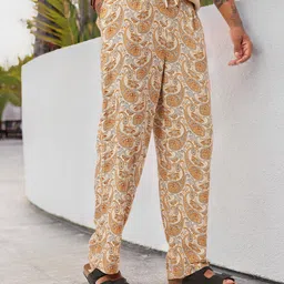 Kook N Keech Men Indie Style Paisley Printed Straight Fit Trousers image 1