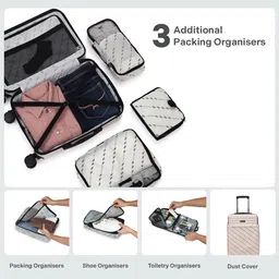 Assembly Set Of 3 Textured 360 Degree Rotation Hard-Sided Trolley Bags 40L, 60L 85L image 3