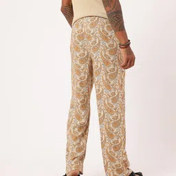 Kook N Keech Men Indie Style Paisley Printed Straight Fit Trousers image 5