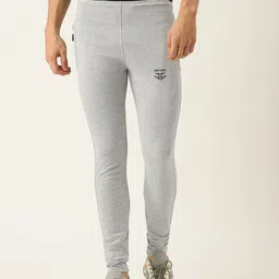 Sports52 wear Men Grey Melange Rapid-Dry Slim Fit Solid Track Pants image 1