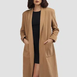 The Roadster Lifestyle Co Front Open Winter Trench Coat image 2