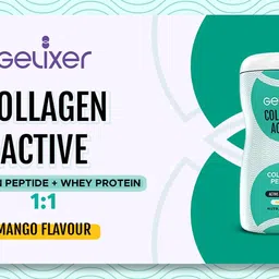 gelixer Collagen Active Japanese Marine Collagen Peptide Powder With Whey Protein For Active Lifestyle,Fitness,Joints & Glow - Rich In Protein,Mango Flavor, 250 grams image 3