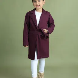 Mini & Ming Girls Knee-Length Wrap Coat With Tie-Up Belt-picture-23