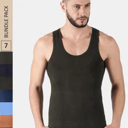 Dollar Lehar Men Pack Of 7 Assorted Dollar Lehar Innerwear Vests MLHVE-01-PO7-ASST-image-9