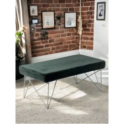 Ikiriya Zenith Sheesham Wood Accent Bench Green Cotton Velvet (1 Year Warranty)-picture-10