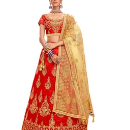 Maroosh Embroidered Thread Work Unstitched Lehenga & Blouse With Dupatta-picture-41