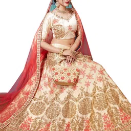 Maroosh Embroidered Thread Work Unstitched Lehenga & Blouse With Dupatta image 4