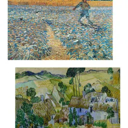 Adventures India Yellow & Green 2 Pieces Wooden Painting Wall Arts image 1