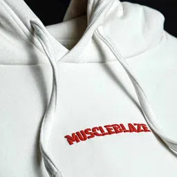 MuscleBlaze Z-League Hoodie, X-Small White image 3