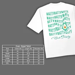 MuscleBlaze Natty But Tasty Avocado Oversized Solid T-Shirt, X-Small White image 5