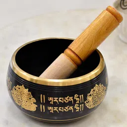 DSH Crafting Your Curiosity Black & Gold-Toned Printed Decorative Bowl image 1