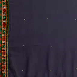 Mitera Blue & Navy Blue Pure Georgette Embroidered Saree image 4