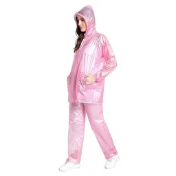 krystle Waterproof Rain Coat for Women With Pants - Polyester Rainwear for Men and Women (Universal, Pink) image 3