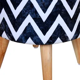 Shadowkart Black & White Printed Wooden Pouffes Sitting Mudda Ottomans image 5