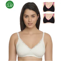 Inner Sense Organic Cotton Antimicrobial Laced Nursing Bra Pack of 3 - Multi-Color-image-73