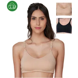 Inner Sense Organic Cotton Antimicrobial Nursing Bra Pack of 3 - Multi-Color-image-74