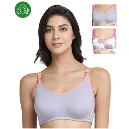 Inner Sense Organic Cotton Antimicrobial Nursing Bra Pack of 3 - Multi-Color-image-28