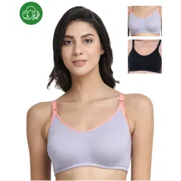 Inner Sense Organic Cotton Antimicrobial Nursing Bra Pack of 3 - Multi-Color-image-76