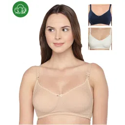 Inner Sense Organic Cotton Antimicrobial Nursing Bra Pack of 3 - Multi-Color-image-78