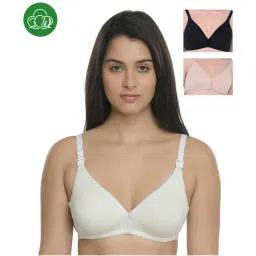 Inner Sense Organic Cotton Antimicrobial Nursing Bra Pack of 3 - Multi-Color-image-30