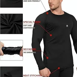 never lose Thermal Polyester Spandex Men's Sports Running Set Compression Shirt + Pants Skin-Tight Long Sleeves Quick Dry Fitness Tracksuit Gym Yoga Suits Underwear Set image 5