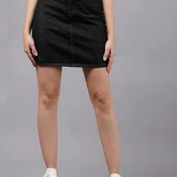 tokyo talkies Women Solid Flared Black Skirt-picture-45