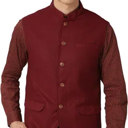 peter england Self Design Men Waistcoat image 1