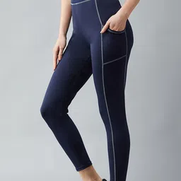blinkin Solid Women Blue Tights image 1