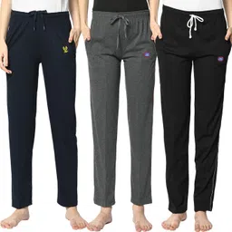 mack jonney Pack of 3 Women Solid Multicolor Track Pants-picture-22
