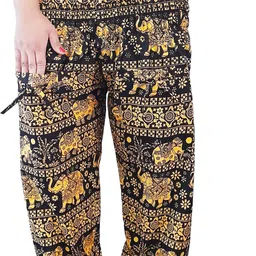 icare Printed Cotton Women Harem Pants-picture-22