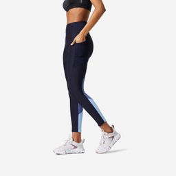 domyos Women Gym Leggings Polyester With Phone Pocket - Blue-picture-21