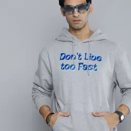 R.Code by The Roadster Life Co. Men Typography Printed Hooded Sweatshirt-picture-22