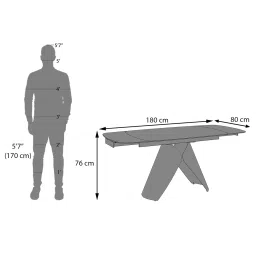 urban ladder Aeris Ceramic 4 to 6 Seater Extendable Dining Table in Black Jade image 8