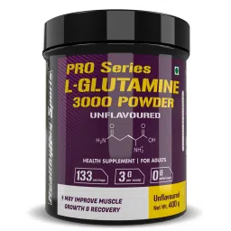 HealthyHey Sports Glutamine Powder, Muscle Growth and Recovery - 400g - 133 Servings Unflavoured-image-19