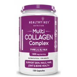 HealthyHey Nutrition Multi Collagen Complex - Type I, II,III, V & X - 120 capsules-image-23