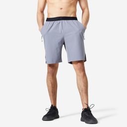 domyos Men's Breathable Performance Cross Training Shorts with Zipped Pockets - Grey-picture-5