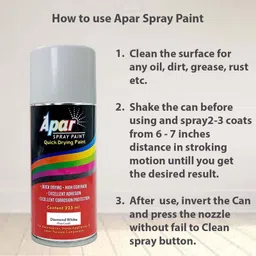 APAR Automotive Spray Paint Diamond White (RC Colour Name), Compatible for Ford EcoSport, Endeavour, Freestyle, Fiesta, Ikon and Classic Cars-225 ml (Pack of 1-Pcs) image 3