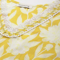 Readiprint Fashions Floral Printed Thread Work Pure Cotton Kurta with Palazzos & Dupatta image 2