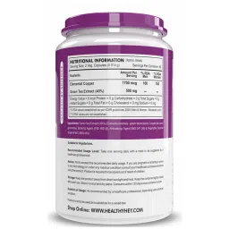 HealthyHey Nutrition Copper Gluconate - Highly Bioavailable Form - Non-GMO, Gluten Free - 1700mcg - 120 Veg. Capsules image 2