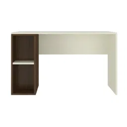 adona Astra Study Desk with Open Shelves in Ivory Coffee Walnut Colour image 3