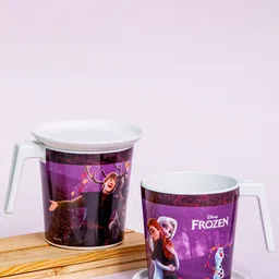 Servewell White 4 Pcs Disney Frozen Princess Printed Melamine Glossy Mugs-320ml image 1